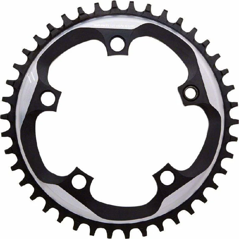 Bicycle gear guard-X-Sync Chainring 42 Teeth 110mm BCD Polished Grey/Matte Black, Includes Bolt and Nut for Hidden Position Hole