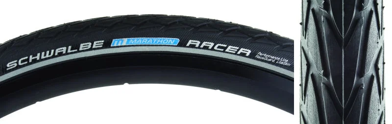 Bicycle rack liner-Schwalbe Marathon Racer Tire 700x30C Wire Clincher SpeedGrip RaceGuard 67TPI Black