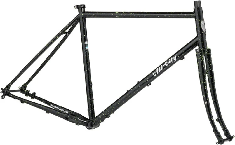 Mountain bike liner-All-City Gorilla Monsoon Frameset - 650b/700c Steel Slimer Lime 58cm