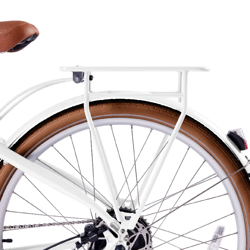 Bicycle lock guard-Premiere Lite Back Rack - Modern White