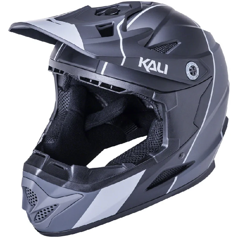 Bicycle lock guard-Zoka Stripe Full-Face Mountain Bike Helmet - Gray