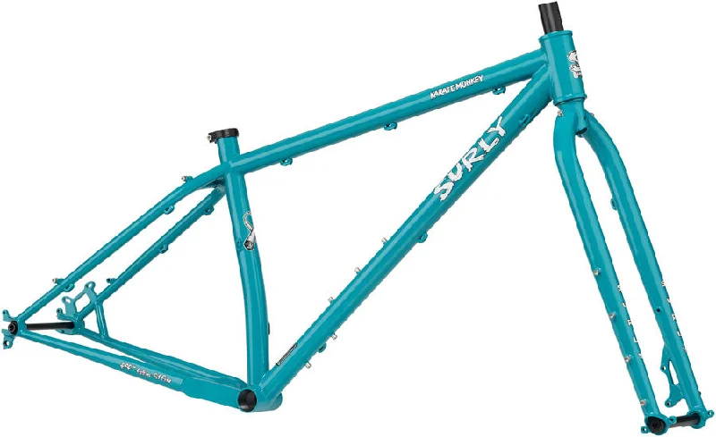 Bicycle bar liner-Surly Karate Monkey Frameset - 27.5" Steel Lost at Sea Blue X-Large