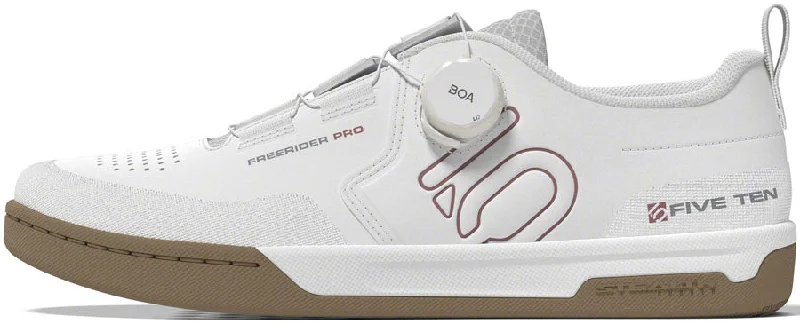 Bicycle gear guard-Five Ten Freerider Pro BOA Flat Shoes - Womens  FTWR White/Warm Clay/Gray Three 8