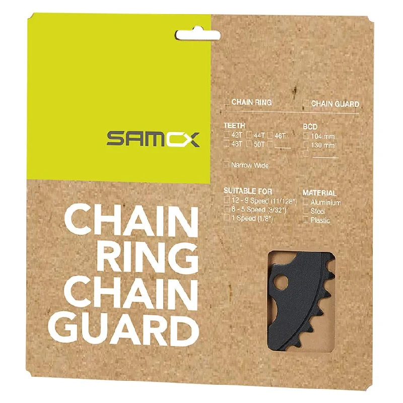 Bike tire liner-Samox PD-R4-S Chainring Teeth: 42 Speed: 1 BCD: 104 Bolts: 4 Steel Black