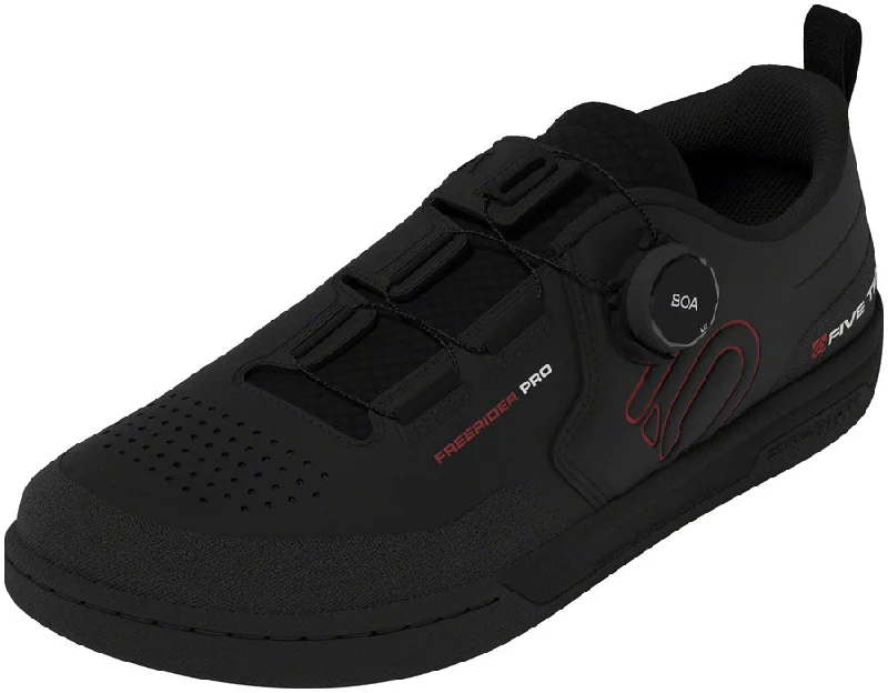 Cycling knee liner-Five Ten Freerider Pro BOA Flat Shoes - Mens Core Black/Red/FTWR White 9.5