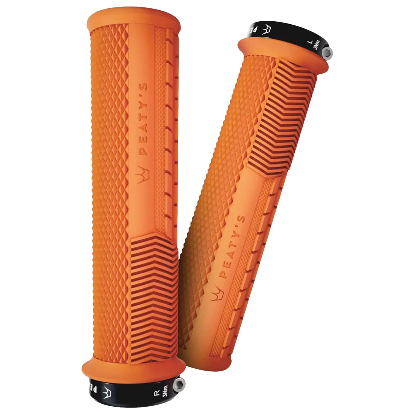 Bicycle kickstand guard-Peaty’s Manopole Monarch Knurl Thin - Arancio