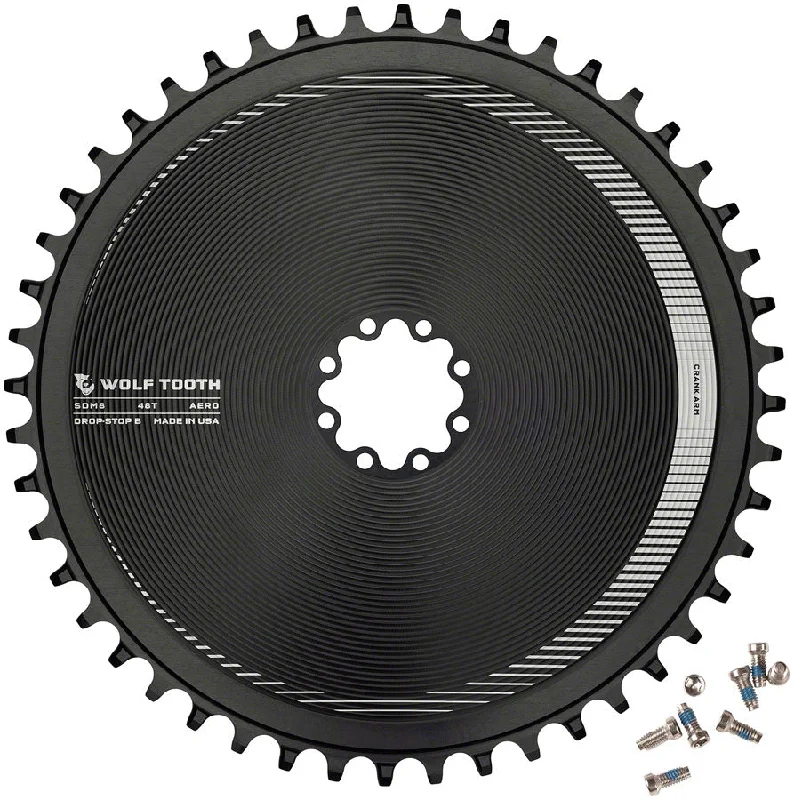 Bike seat liner-Wolf Tooth Aero Direct Mount Chainring - 48t Direct Mount SRAM 8-Bolt Drop-Stop B BLK