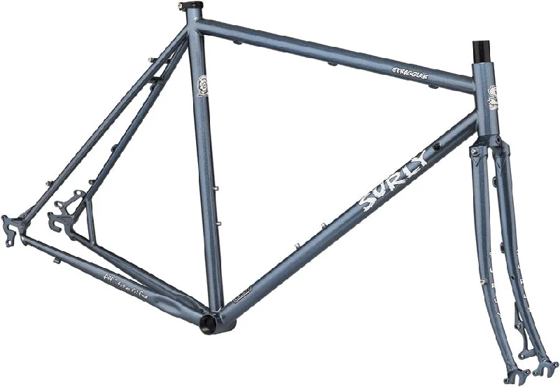 Road bike liner-Straggler 700c Frameset Cold Steel Blue