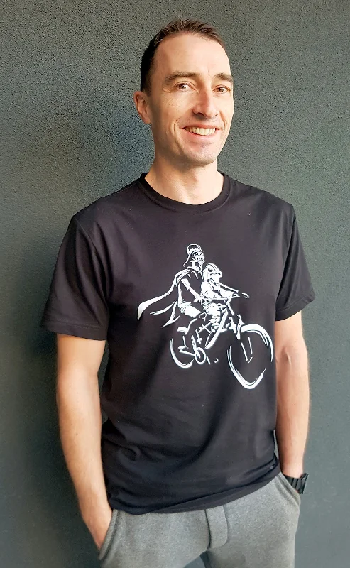 Bike seat liner-UNISEX - LUKE and Darth Mac Ride - Black Short Sleeve T-Shirt