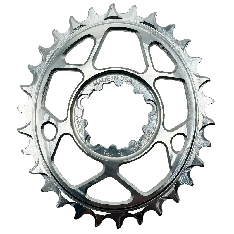 Cycling cap guard-5Dev T-Type Oval 3-Bolt Chainring 3mm Offset 30T Silver