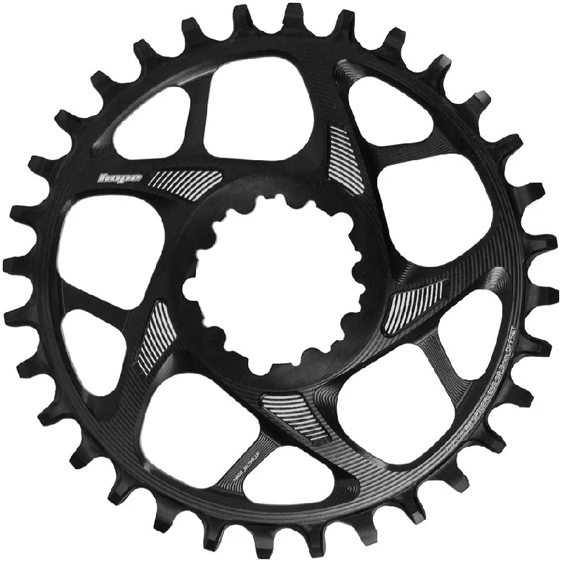 Bike frame guard-Hope Spiderless Retainer Chainring - 30t SRAM Direct Mount 3mm Offset R22 BLK