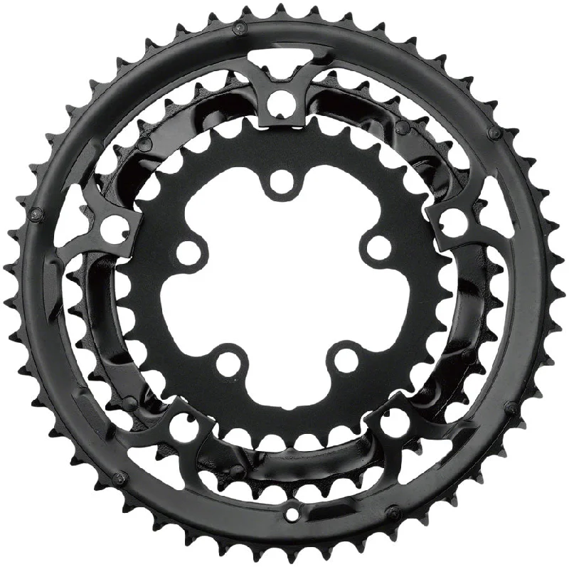 Bicycle gear liner-Samox 323ASS Chainring Set - 50/39/30t 130/74 BCD Aluminum Outer Ring Steel Middle/Inner Ring BLK