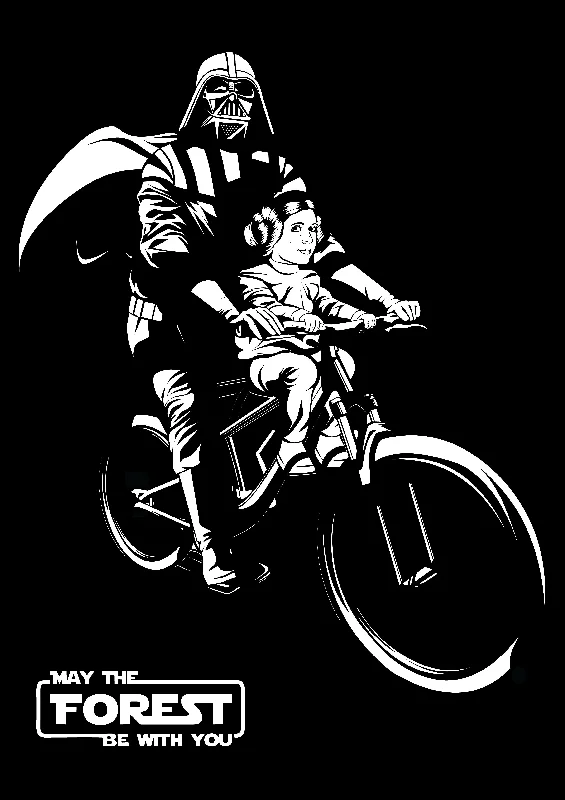 Road bike liner-LEIA and Darth Unisex Mac Ride - Black Short Sleeve T-Shirt