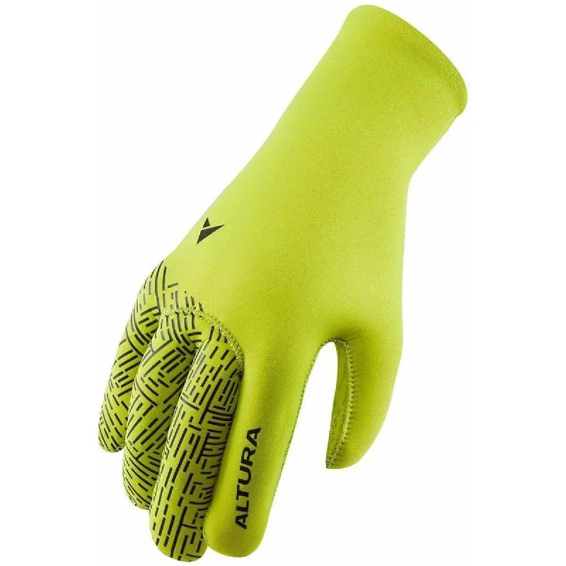 Bike chain degreaser-Altura Thermostretch Windproof Full Finger Cycling Gloves - Yellow