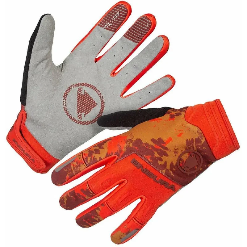 Bicycle lock guard-Endura SingleTrack Windproof Full Finger Cycling Gloves - Orange