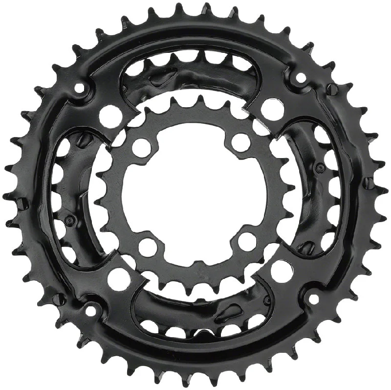 Bike tire guard-Samox 304ASS Chainring Set - 44/32/22t 104/64 BCD Aluminum Outer Ring Steel Middle/Inner Ring BLK