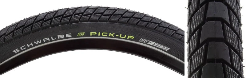 Bike seat liner-Schwalbe Pick-Up Tire - 26 x 2.15 Clincher Wire BLK/Reflective Performance Line Super Defense Addix E Twin Skin E-50