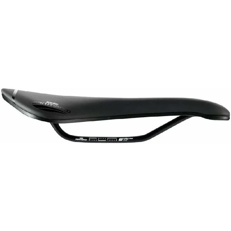 Bike seat guard-Aspide Short Open-Fit Saddle - Steel Black Mens Narrow