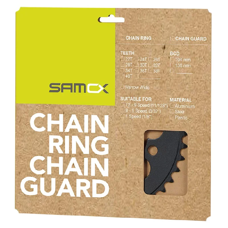 Bicycle rack guard-Samox PD-R4-S Chainring Teeth: 40 Speed: 1 BCD: 104 Bolts: 4 Steel Black