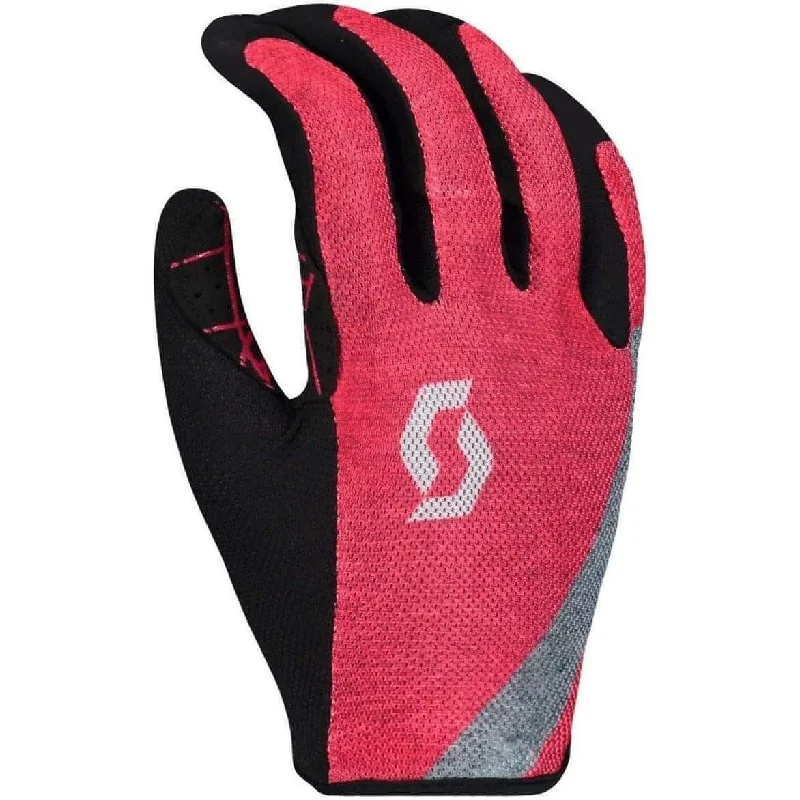 Cycling glasses liner-Scott Traction Full Finger Cycling Gloves - Pink