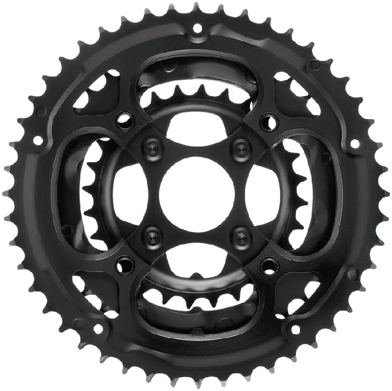 Cycling water liner-Samox 317SSS Chainring Set - 48/38/28t 104/Riveted BCD Steel Rings Black