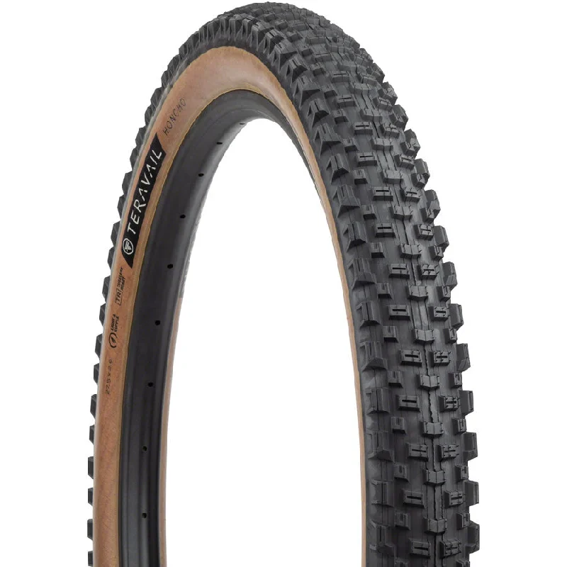 Bicycle chain liner-Honcho Tire - 27.5 x 2.6 Tubeless Folding Tan Durable Grip Compound