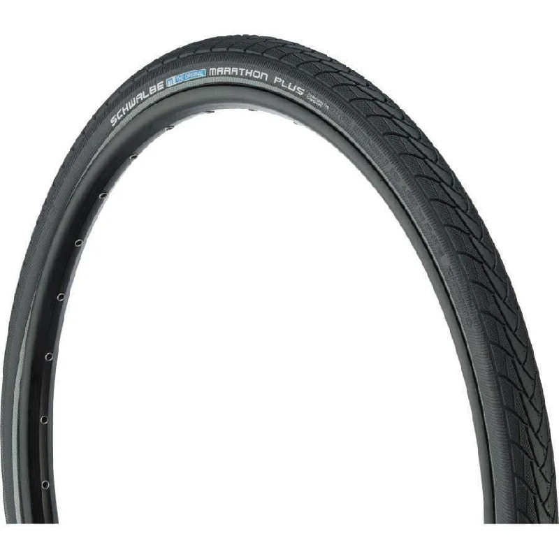 Bike tire liner-Marathon Plus Bike Tire: 27.5 x 1.50", Performance Line, Endurance Compound, SmartGuard, Black/Reflect