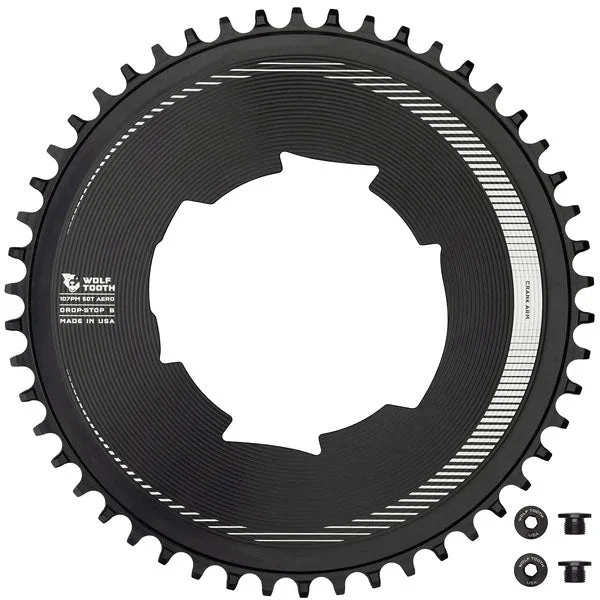 Bike frame mount-Wolf Tooth Components Aero Chainring 107 BCD Drop-Stop B 50T Blk