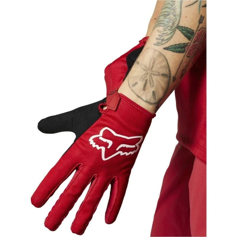 Bicycle cargo guard-Fox Ranger Full Finger Womens Cycling Gloves - Red