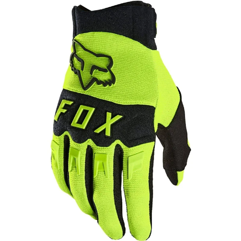 Bicycle lock liner-Fox Dirtpaw Full Finger MTB Mens Cycling Gloves - Yellow