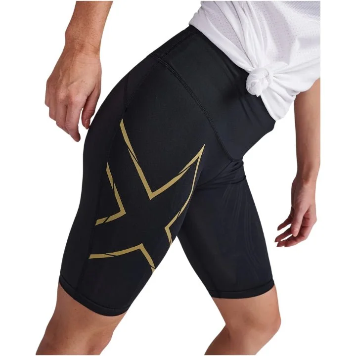 Cycling poncho liner-2XU WA6593B Light Speed Mid-Rise Compression Shorts