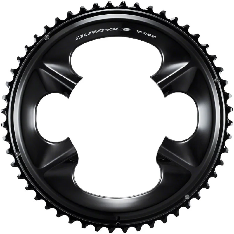 Bike chain liner-Shimano Dura-Ace FC-R9200 12-Speed Chainring - 52t Asymmetric 110 BCD BLK NH