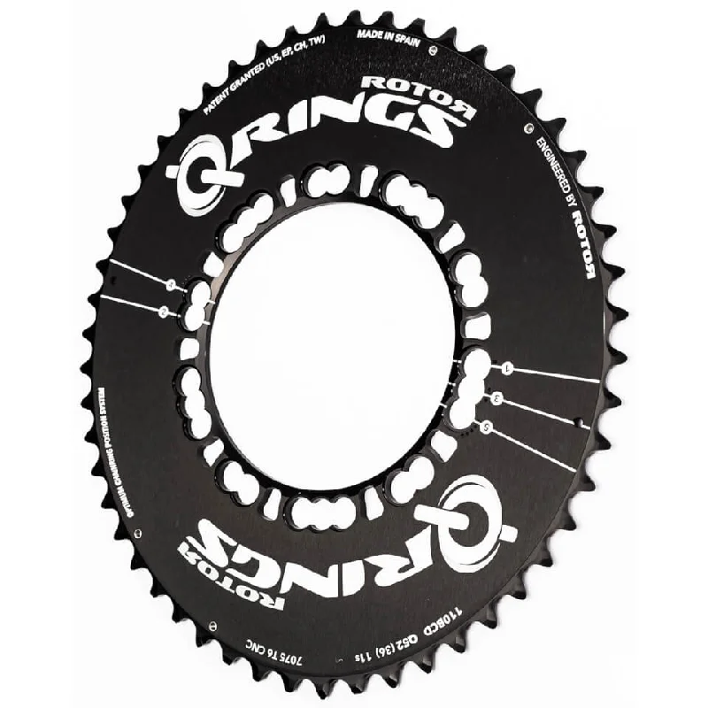 Mountain bike liner-Rotor Q Chainring Black 52A x 130 5 Bolt Aero