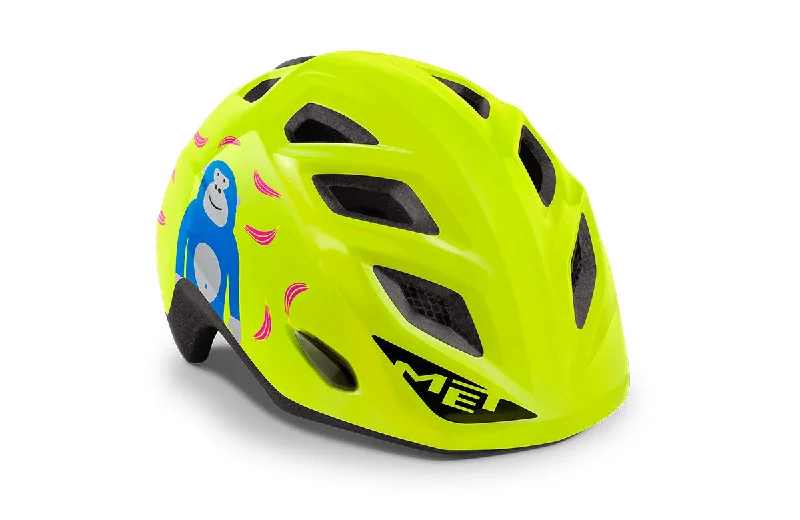 Cycling glasses liner-MET Kid's Helmet Elfo Genio Lime Green Monkey