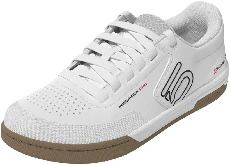 Bike wheel guard-Five Ten Freerider Pro Flat Shoes - Mens FTWR White/Core Black/Red 6.5