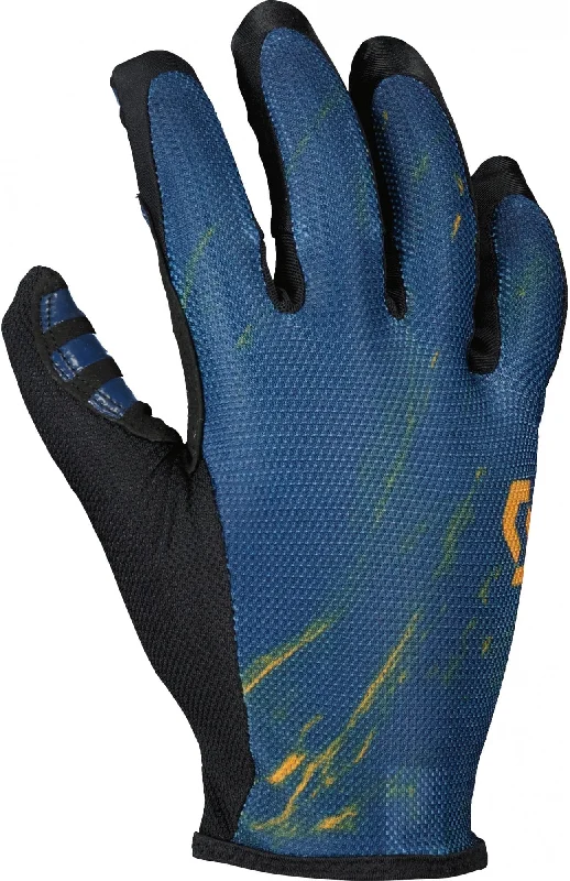 Cycling leggings liner-Scott Traction Full Finger Cycling Gloves - Blue