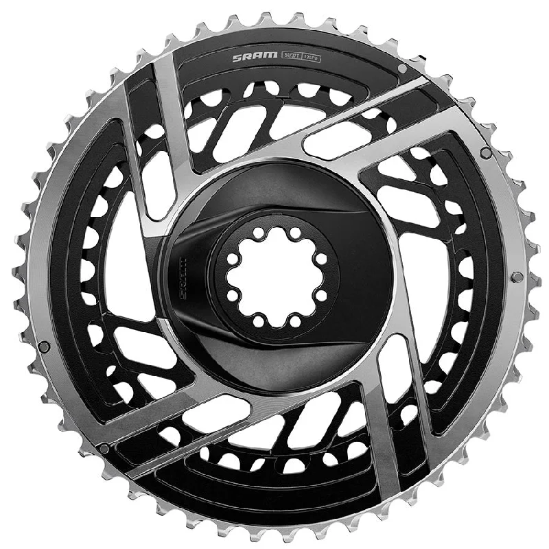 Cycling jacket guard-SRAM RED 2x Chainring Kit - 46/33t 2x12-Speed 8-Bolt Direct Mount BLK/Silver E1