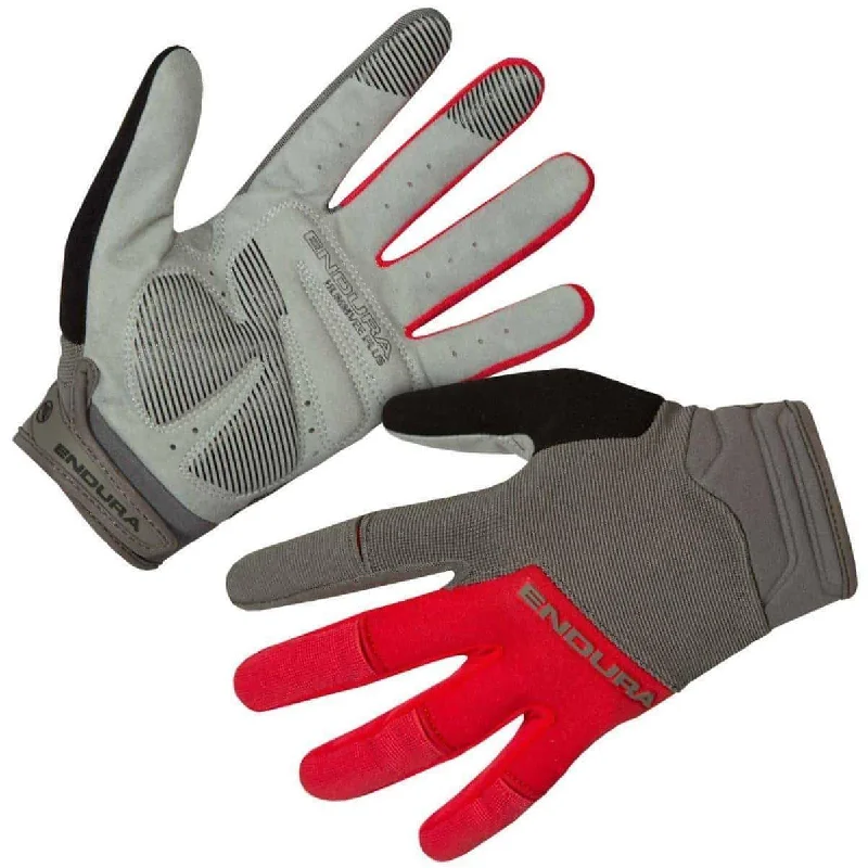 Bicycle mirror guard-Endura Hummvee Plus II Full Finger Cycling Gloves - Red