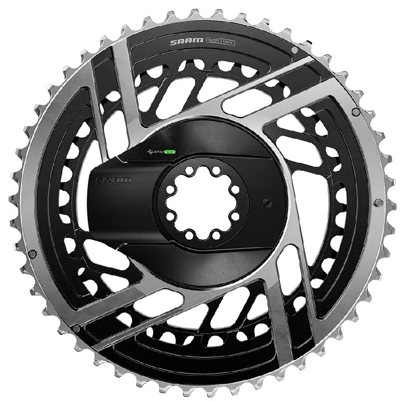 Bike chain guard-SRAM RED AXS 2x Power Meter Chainring Kit - 54/41t 2x12-Speed 8-Bolt Direct Mount BLK/Silver E1