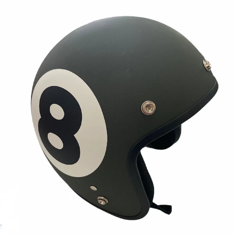 Bicycle gear guard-Cooler King Helmet - Lucky 8 Ball - Matt Black / Slate Grey - Black Lined