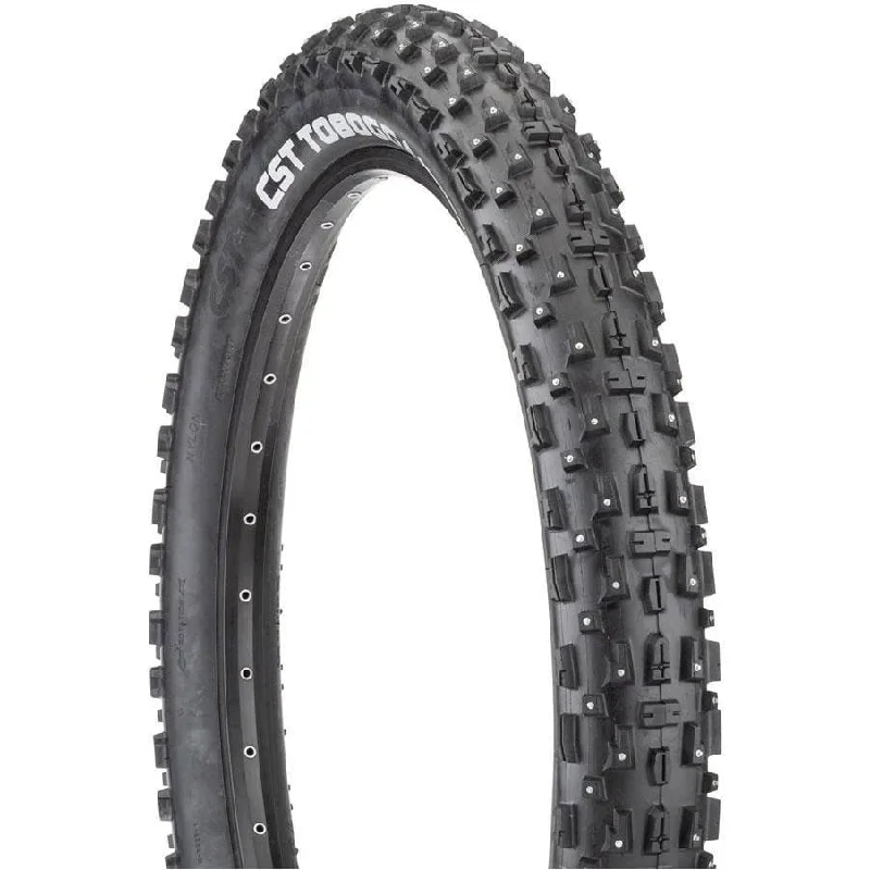 Mountain bike guard-Toboggan Tire - 26 x 4 Clincher Wire Black Studded