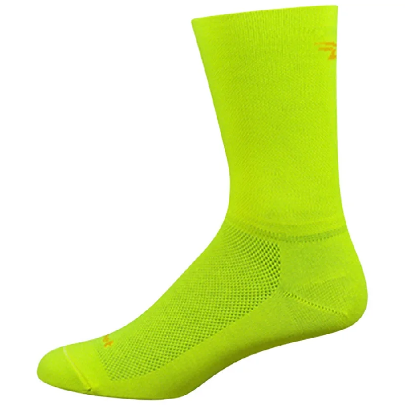 Bicycle light guard-Aireator D-Logo Double Cuff Bike Socks - Yellow