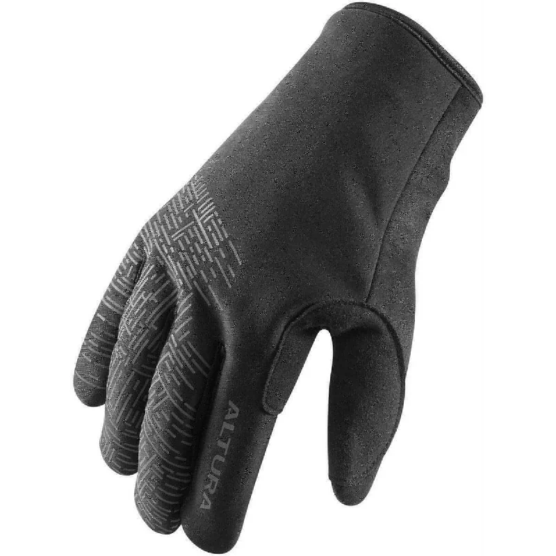 Road bike mount-Altura Polartec Waterproof Full Finger Cycling Gloves - Black