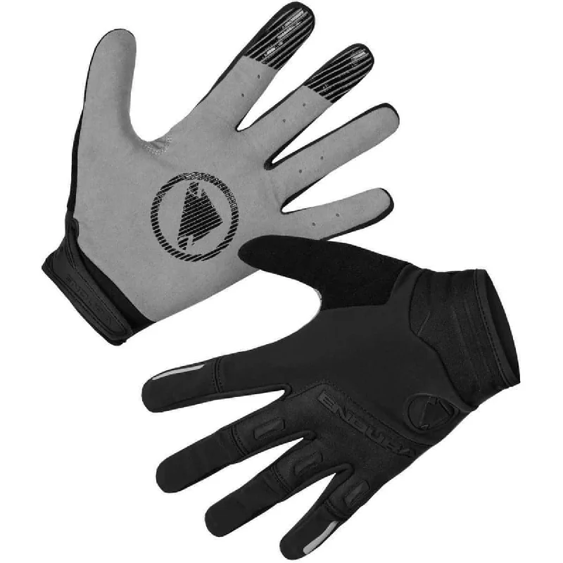 Cycling shin liner-Endura Singletrack Windproof Full Finger Cycling Gloves - Black