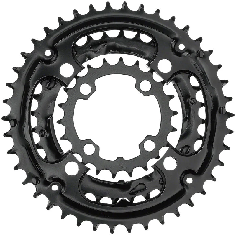 Cycling leg liner-Samox 310ASS Chainring Set - 40/30/22t 96/64 BCD Aluminum Outer Ring Steel Middle/Inner Ring BLK