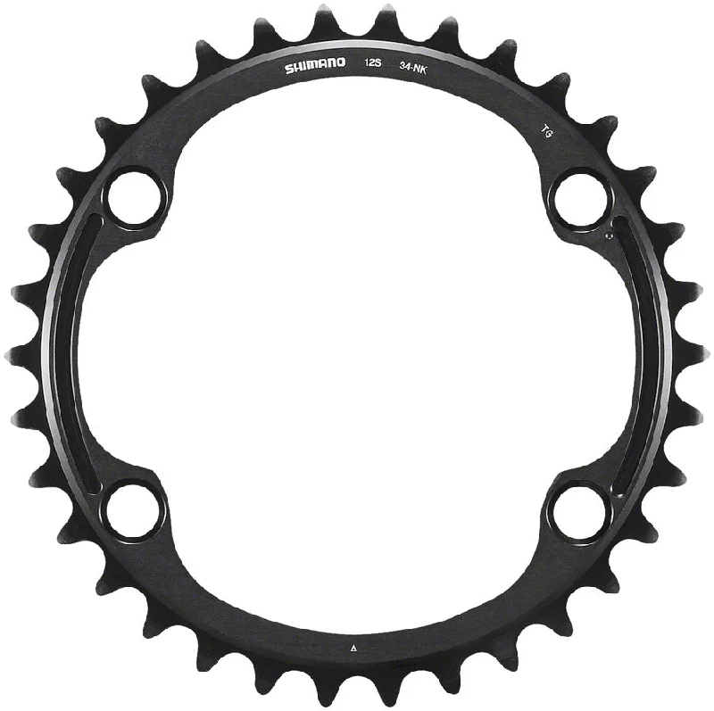 Road bike guard-Shimano Dura-Ace FC-R9200 12-Speed Chainring - 34t Asymmetric 110 BCD BLK NK