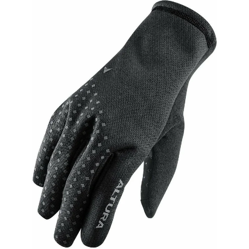 Bicycle chain guard-Altura Fleece Windproof Nightvision Full Finger Cycling Gloves - Black