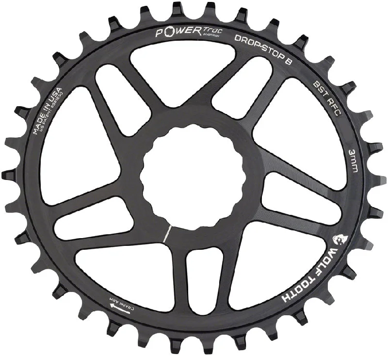 Cycling vest guard-Wolf Tooth Elliptical Direct Mount Chainring - 36t RaceFace/Easton CINCH Direct Mount Drop-Stop B For Boost Cranks 3mm Offset BLK