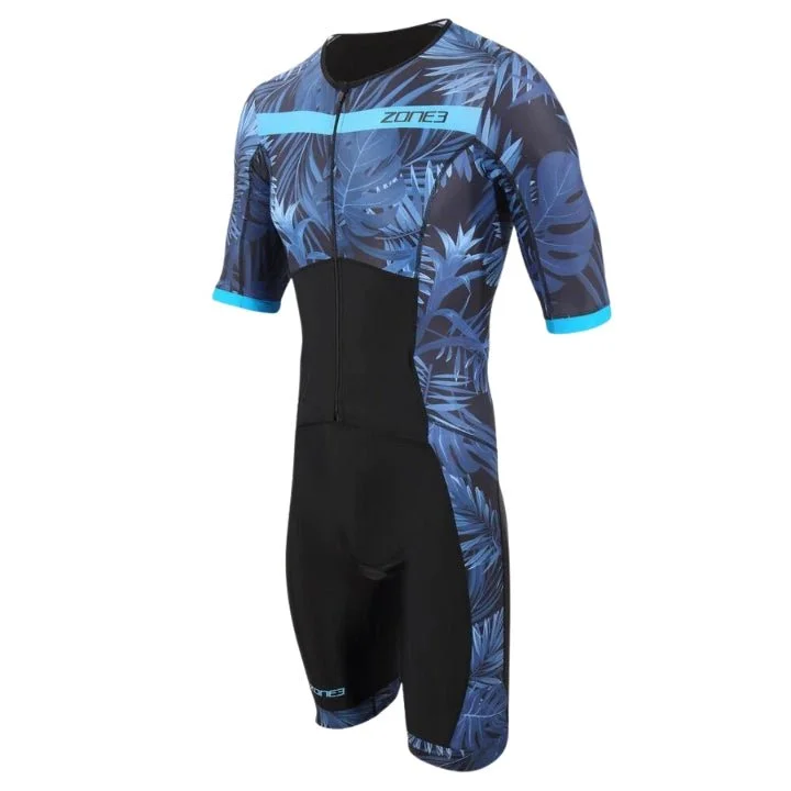 Cycling shoe guard-Zone3 Activate+ Men's Full Zip Short Sleeve Trisuit