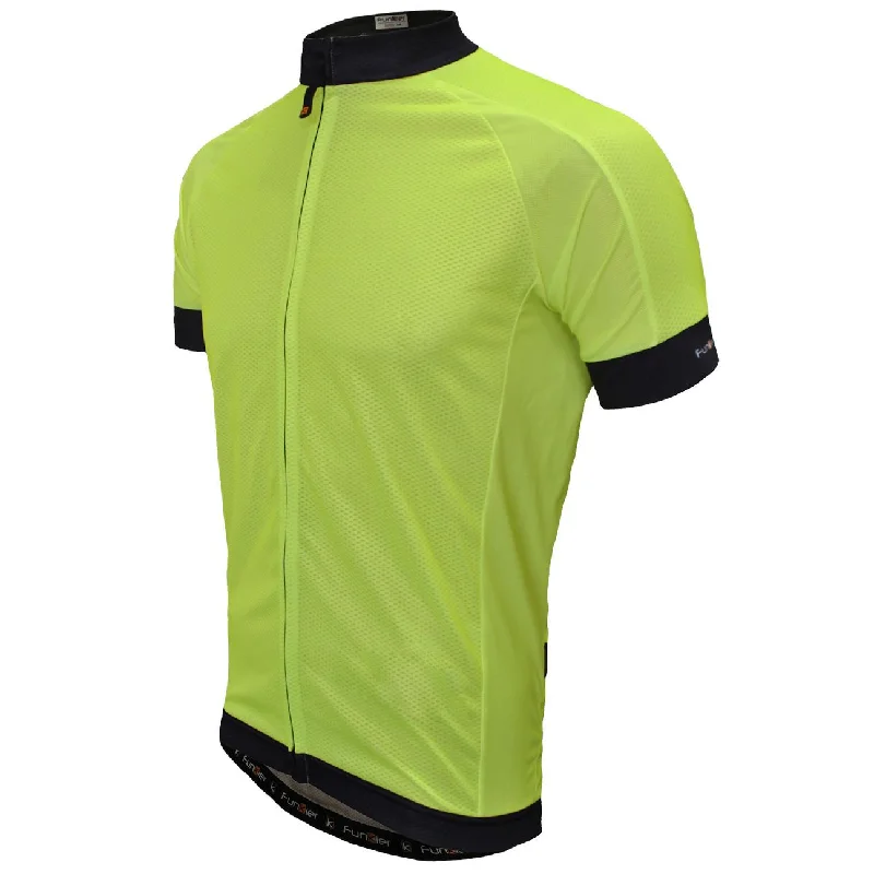 Bike tire guard-Funkier Men's Active Short Sleeve Cycling Jersey J930 Fluoro Yellow (ANY 2 for $99)